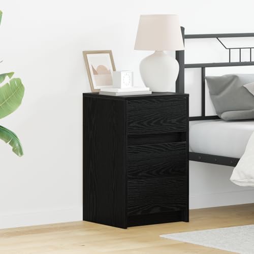 QZZCED Nachttisch mit LED-Lichtern Schwarzes Eichenholz Holzwerkstoff Nachtschränke Nachttische für das Schlafzimmer für Wohnräume QZZCED Nachttisch mit LED-Lichtern Schwarzes Eichenholz Holzwerkstoff Nachtschränke Nachttische für das Schlafzimmer für Wohnräume von QZZCED