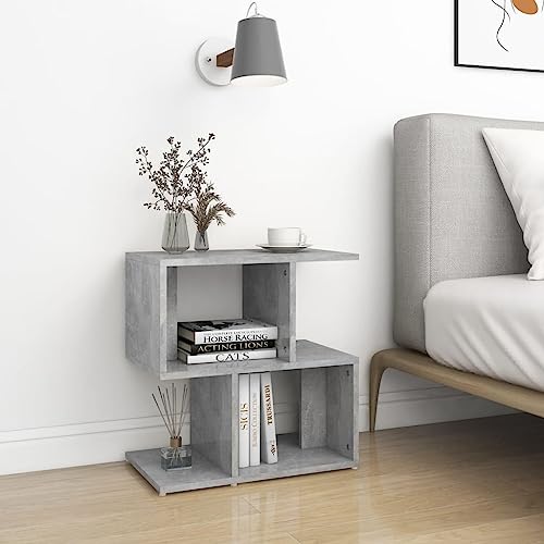 QZZCED Nachttische 2 STK. Betongrau Nachtkommoden Nachtmöbel für Schlafzimmer 50x30x51,5 cm Holzwerkstoff von QZZCED
