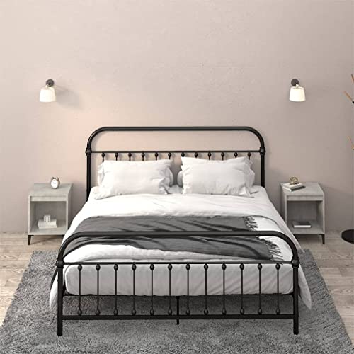QZZCED Nachttische 2 STK. Betongrau Nachtmöbel Nachttische für das Schlafzimmer für Schlafzimmer 40x35x50 cm von QZZCED