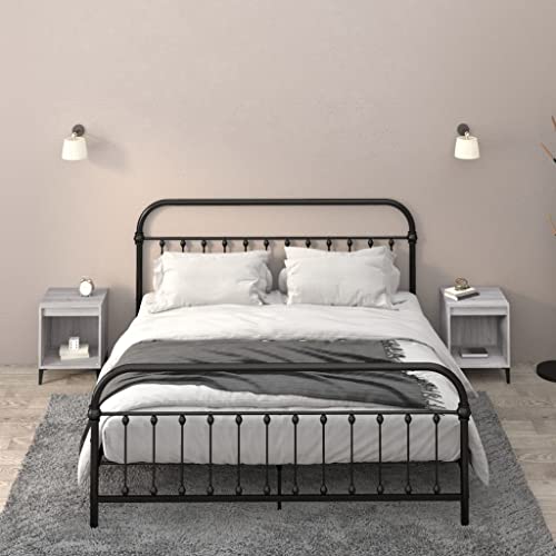 QZZCED Nachttische 2 STK. Grau Sonoma Nachttische für das Schlafzimmer Nachtkommoden für Büros 40x35x50 cm von QZZCED