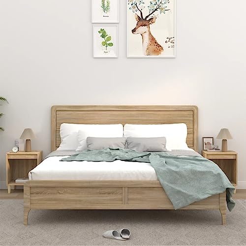 QZZCED Nachttische 2 STK. Sonoma-Eiche Nachtmöbel Nachttischkommoden für Büros 40x35x50 cm von QZZCED
