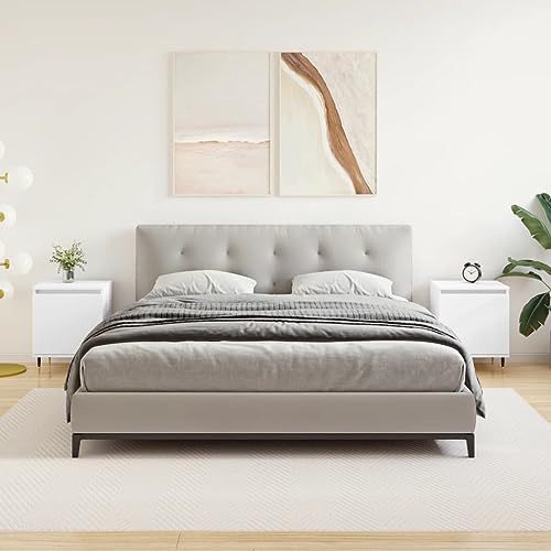 QZZCED Nachttische 2 STK. Weiß Nachtkommoden Nachtschränke für Schlafzimmer 40x30x50 cm Holzwerkstoff von QZZCED
