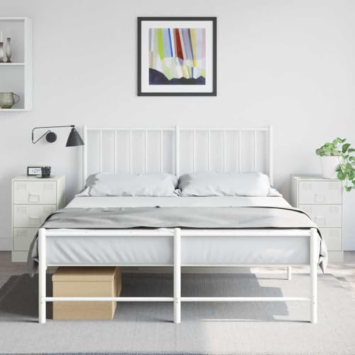 QZZCED Nachttische 2 STK. Weiß Nachtmöbel Nachtkommoden für Büros 34,5x39x62 cm Stahl von QZZCED
