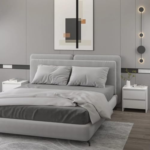 QZZCED Nachttische 2 STK. Weiß Nachttische für das Schlafzimmer Nachtkommoden für Schlafzimmer 45x34,5x44,5 cm Holzwerkstoff von QZZCED