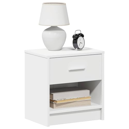 QZZCED Nachttische 2 STK. mit Schublade Weiß Nachttische für das Schlafzimmer Nachtkommoden für Wohnräume 39x28x41 cm von QZZCED