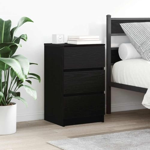 QZZCED Nachttische mit 3 Schubladen 2 STK. Schwarz Nachtschränke Nachtmöbel für Studentenwohnheime 39x35x65 cm QZZCED Nachttische mit 3 Schubladen 2 STK. Schwarz Nachtschränke Nachtmöbel für Studentenwohnheime 39x35x65 cm von QZZCED