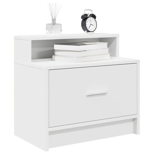 QZZCED Nachttische mit Schublade 2 STK. Weiß Nachtkommoden Nachttische für das Schlafzimmer für Studentenwohnheime 51x31x47 cm von QZZCED