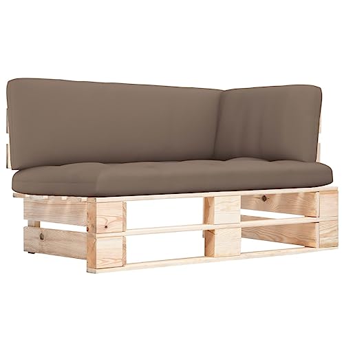 QZZCED Outdoor-Ecksofa Paletten Kiefernholz Imprägniert Outdoor Couch Lounge Set für Balkone von QZZCED