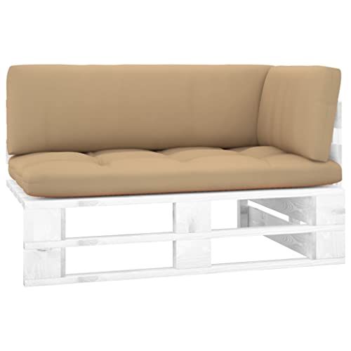 QZZCED Outdoor-Ecksofa Paletten Kiefernholz Imprägniert Weiß Lounge Möbel Terrassenmöbel für Gärten von QZZCED