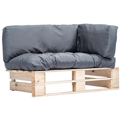 QZZCED Outdoor-Sofa Paletten mit Kissen in Grau Kiefernholz Gartenmöbel Set Terrassenmöbel Set für Rasenflächen QZZCED Outdoor-Sofa Paletten mit Kissen in Grau Kiefernholz Gartenmöbel Set Terrassenmöbel Set für Rasenflächen von QZZCED