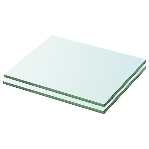 QZZCED Regalböden 2 STK. Glas Transparent Hängeregal Schweberegal für Wohnzimmer Schlafzimmer 20x20 cm von QZZCED