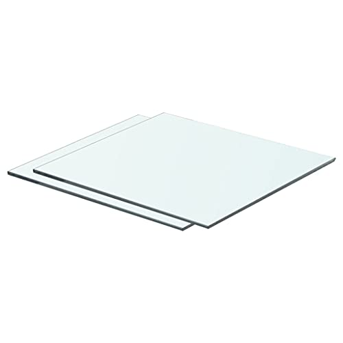 QZZCED Regalböden 2 STK. Glas Transparent Schweberegal Bücherregal für Wohnzimmer Küche 40x30 cm von QZZCED