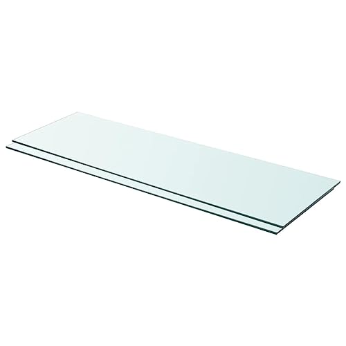 QZZCED Regalböden 2 STK. Glas Transparent Schweberegal Dekoregal für Wohnzimmer Bad 90x30 cm von QZZCED