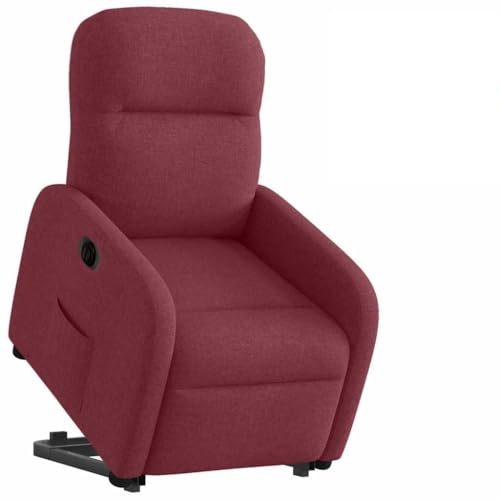 QZZCED Relaxsessel mit Aufstehhilfe Elektrisch Weinrot Stoff Wohnzimmersessel Wohnzimmerstuhl für Küche Schlafzimmer von QZZCED
