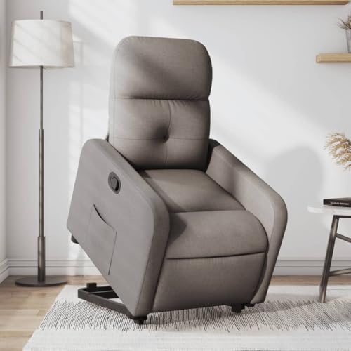 QZZCED Relaxsessel mit Aufstehhilfe Taupe Stoff Wohnzimmersessel Wartezimmerstuhl für Wohnzimmer Büro von QZZCED