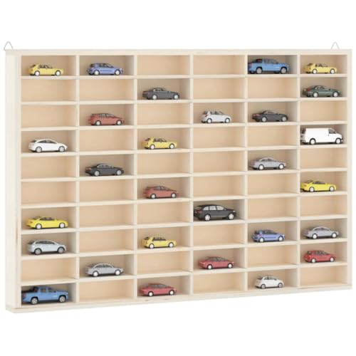 QZZCED Sammlervitrine aus Holz mit Schweberegal Wohnzimmerregal für Schlafzimmer Büro 60 Fächern 60x4,5x40,5 cm von QZZCED