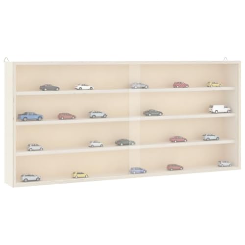 QZZCED Sammlervitrine aus Holz mit Türen Schweberegal Aufbewahrungsregal für Schlafzimmer Büro 80x8,5x37 cm von QZZCED