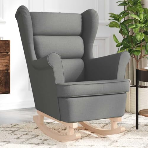 QZZCED Schaukelsessel Dunkelgrau Wohnzimmersessel Bürosessel für Schlafzimmer Küche 74x90x102 cm Stoff QZZCED Schaukelsessel Dunkelgrau Wohnzimmersessel Bürosessel für Schlafzimmer Küche 74x90x102 cm Stoff von QZZCED