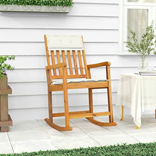 QZZCED Schaukelstuhl mit Kissen Massivholz Akazie Balkonstühle Gartenbestuhlung für Terrassen QZZCED Schaukelstuhl mit Kissen Massivholz Akazie Balkonstühle Gartenbestuhlung für Terrassen von QZZCED