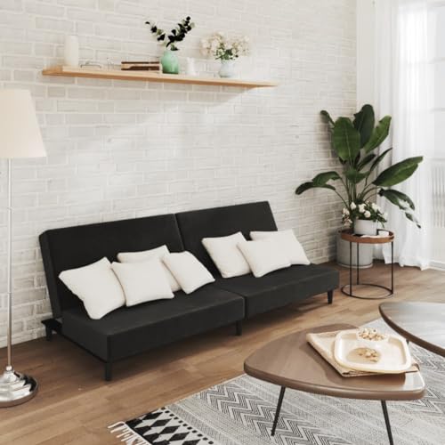 QZZCED Schlafsofa 2-Sitzer Schwarz Samt Multifunktionales Sofa Wohnzimmersofas für Wohnzimmer QZZCED Schlafsofa 2-Sitzer Schwarz Samt Multifunktionales Sofa Wohnzimmersofas für Wohnzimmer von QZZCED