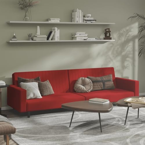 QZZCED Schlafsofa 2-Sitzer Weinrot Samt Multifunktionales Sofa Bürosofas für Hotel von QZZCED