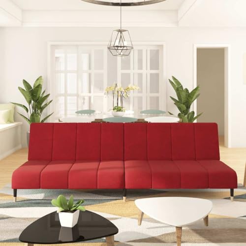 QZZCED Schlafsofa 2-Sitzer Weinrot Samt Multifunktionales Sofa Wohnzimmersofa für Büro von QZZCED
