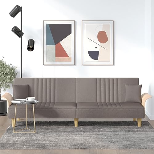 QZZCED Schlafsofa mit Armlehnen Taupe Stoff Schlafzimmersofas Bürosofas für Schlafzimmer von QZZCED