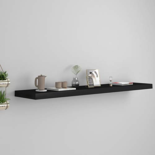 QZZCED Schweberegal Schwarz Stauraum Regal Hängeregal für Küche 120x23,5x3,8 cm MDF QZZCED Schweberegal Schwarz Stauraum Regal Hängeregal für Küche 120x23,5x3,8 cm MDF von QZZCED