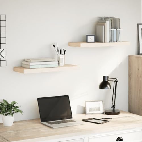 QZZCED Schweberegale 2 STK. Dekorationsregal Hängeregal für Schlafzimmer 60x23,5x4 cm Holzwerkstoff QZZCED Schweberegale 2 STK. Dekorationsregal Hängeregal für Schlafzimmer 60x23,5x4 cm Holzwerkstoff von QZZCED