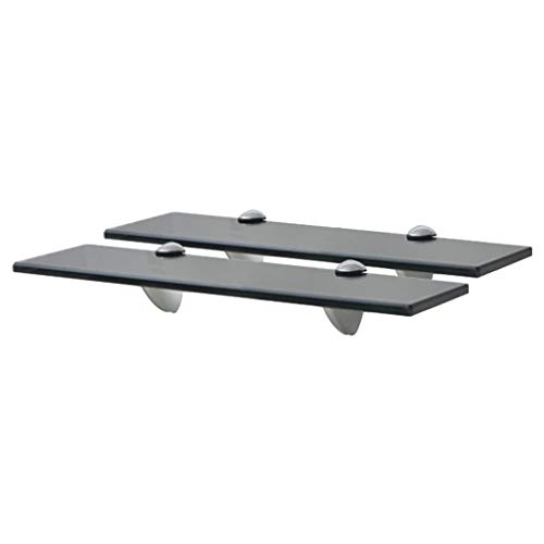 QZZCED Schweberegale 2 STK. Glas Hängeregal Wohnzimmerregal für Schlafzimmer Küche 40x10 cm 8 mm von QZZCED