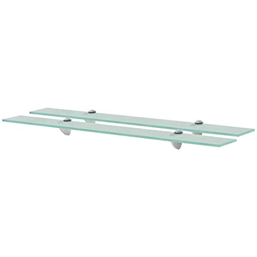 QZZCED Schweberegale 2 STK. Glas Wandboard Aufbewahrungsregal für Büro Wohnzimmer 80x10 cm 8 mm von QZZCED