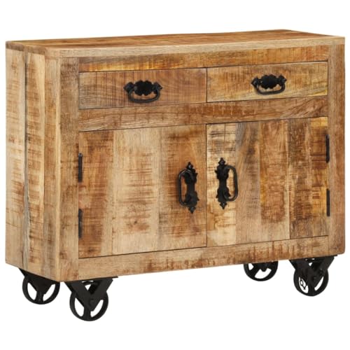 QZZCED Sideboard Küchenschränke für Wohnzimmer Küche 80x30x65 cm Massives Raues Mangoholz von QZZCED