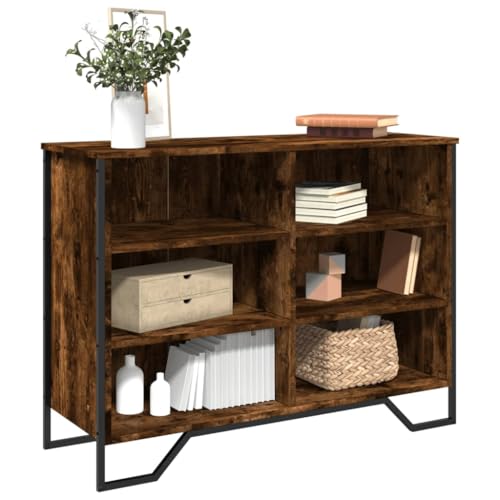QZZCED Sideboard Räuchereiche Wohnzimmerschrank für Wohnzimmer Schlafzimmer 101x35,5x74,5 cm Holzwerkstoff von QZZCED