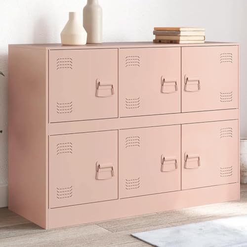 QZZCED Sideboard Rosa Schlafzimmerschrank für Schlafzimmer Wohnzimmer 99x39x73 cm Stahl QZZCED Sideboard Rosa Schlafzimmerschrank für Schlafzimmer Wohnzimmer 99x39x73 cm Stahl von QZZCED
