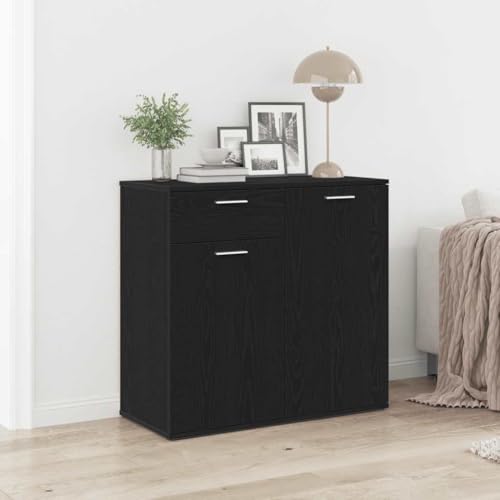 QZZCED Sideboard Schwarz Eichen-Optik Küchenschränke für Diele Küche 80x36x75 cm Holzwerkstoff QZZCED Sideboard Schwarz Eichen-Optik Küchenschränke für Diele Küche 80x36x75 cm Holzwerkstoff von QZZCED