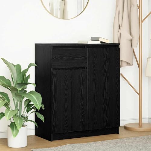 QZZCED Sideboard mit Schublade Schwarz Eichen-Optik Schlafzimmer-Schränke für Wohnzimmer Schlafzimmer 71x35x84 cm QZZCED Sideboard mit Schublade Schwarz Eichen-Optik Schlafzimmer-Schränke für Wohnzimmer Schlafzimmer 71x35x84 cm von QZZCED