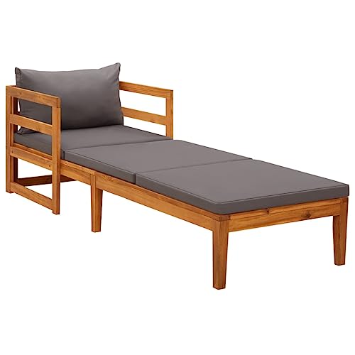 QZZCED Sonnenliege mit Dunkelgrauen Kissen Massivholz Akazie Gartenmöbel Terrassenmöbel für Innenhöfe QZZCED Sonnenliege mit Dunkelgrauen Kissen Massivholz Akazie Gartenmöbel Terrassenmöbel für Innenhöfe von QZZCED