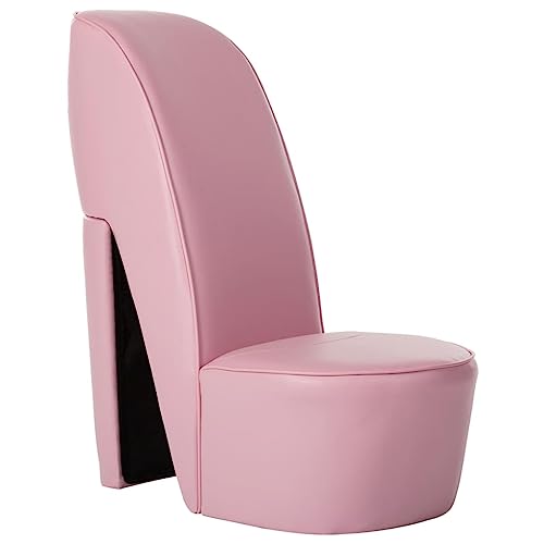 QZZCED Stuhl in Stöckelschuh-Form Rosa Kunstleder Wartezimmerstuhl Bürostuhl für Büro Wohnzimmer von QZZCED