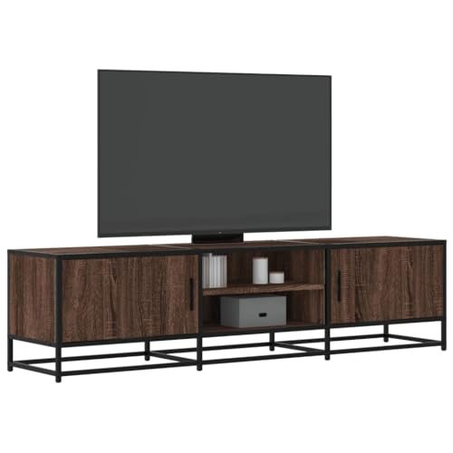 QZZCED TV-Schrank Eichen-Optik TV Möbel TV Regal für Empfangsraum Büro 160x35x41 cm Holzwerkstoff und Metall von QZZCED