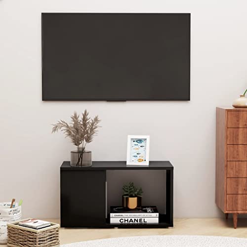 QZZCED TV-Schrank Schwarz Wohnzimmerregal Bücherregal für Hotel 60x24x32 cm Holzwerkstoff von QZZCED