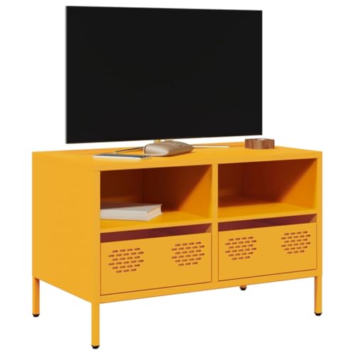 QZZCED TV-Schrank Senfgelb Wohnzimmertisch TV Sideboard für Schlafzimmer Empfangsraum 68x39x43,5 cm Kaltgewalzter Stahl QZZCED TV-Schrank Senfgelb Wohnzimmertisch TV Sideboard für Schlafzimmer Empfangsraum 68x39x43,5 cm Kaltgewalzter Stahl von QZZCED