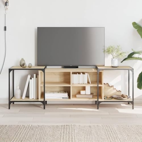 QZZCED TV-Schrank Sonoma-Eiche Medienschrank Wohnzimmertisch für Arbeitszimmer Empfangsraum 153x37x50 cm Holzwerkstoff von QZZCED