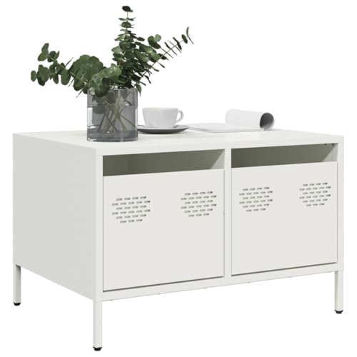 QZZCED TV-Schrank Weiß Fernsehmöbel TV Schrank für Arbeitszimmer Empfangsraum 68x50x43,5 cm Kaltgewalzter Stahl von QZZCED