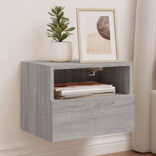 QZZCED TV-Wandschrank Grau Sonoma Konsole TV Sideboard für Wohnzimmer Empfangsraum 40x30x30 cm Holzwerkstoff von QZZCED
