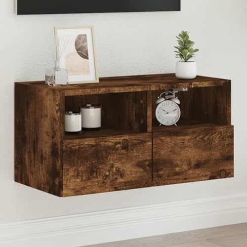QZZCED TV-Wandschrank Räuchereiche TV Möbel Wohnzimmertisch für Empfangsraum Wohnzimmer 60x30x30 cm Holzwerkstoff von QZZCED