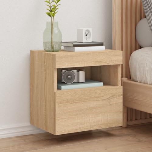 QZZCED TV-Wandschrank mit LED-Leuchten Sonoma-Eiche TV Möbel Konsole für Empfangsraum Wohnzimmer 40x30x40 cm QZZCED TV-Wandschrank mit LED-Leuchten Sonoma-Eiche TV Möbel Konsole für Empfangsraum Wohnzimmer 40x30x40 cm von QZZCED