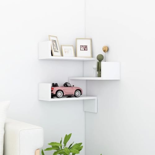 QZZCED Wand-Eckregal Weiß Bücherregal Schweberegal für Büro Küche 40x40x50 cm Holzwerkstoff QZZCED Wand-Eckregal Weiß Bücherregal Schweberegal für Büro Küche 40x40x50 cm Holzwerkstoff von QZZCED