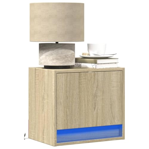 QZZCED Wand-Nachttisch mit LED-Leuchten Sonoma-Eiche Nachttische Nachttische für Büros QZZCED Wand-Nachttisch mit LED-Leuchten Sonoma-Eiche Nachttische Nachttische für Büros von QZZCED