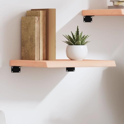 QZZCED Wandregal Aufbewahrungsregal Bücherregal für Büro Schlafzimmer 40x40x(2-4) cm Massivholz Eiche Unbehandelt von QZZCED