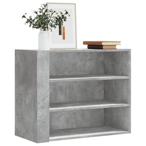 QZZCED Wandregal Betongrau Regal Dekoregal für Küche Bad 75x35x60 cm Holzwerkstoff von QZZCED